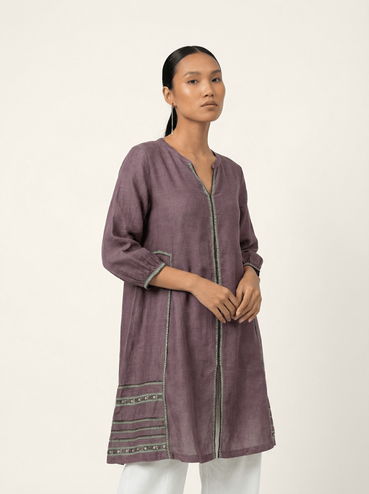 Neutral Shift Tunic - Dusty Muave