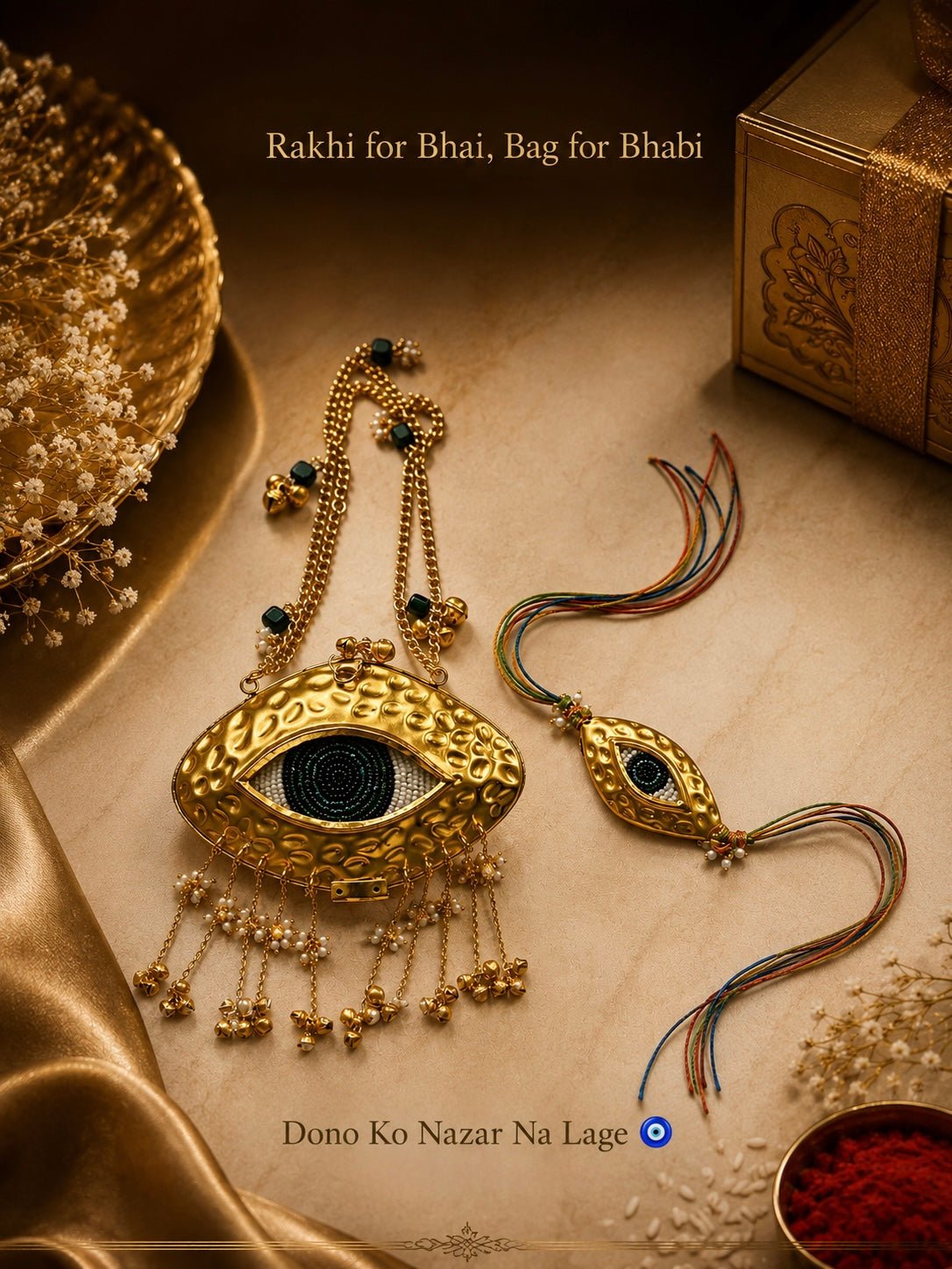 Evil Eye Rakhi & Bag (Combo)