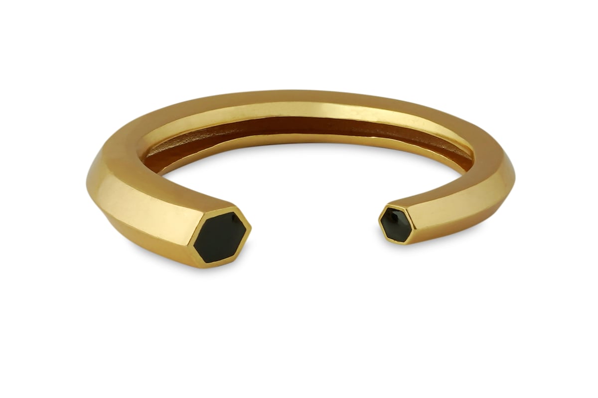 Hexa Enamel Gold Cuff