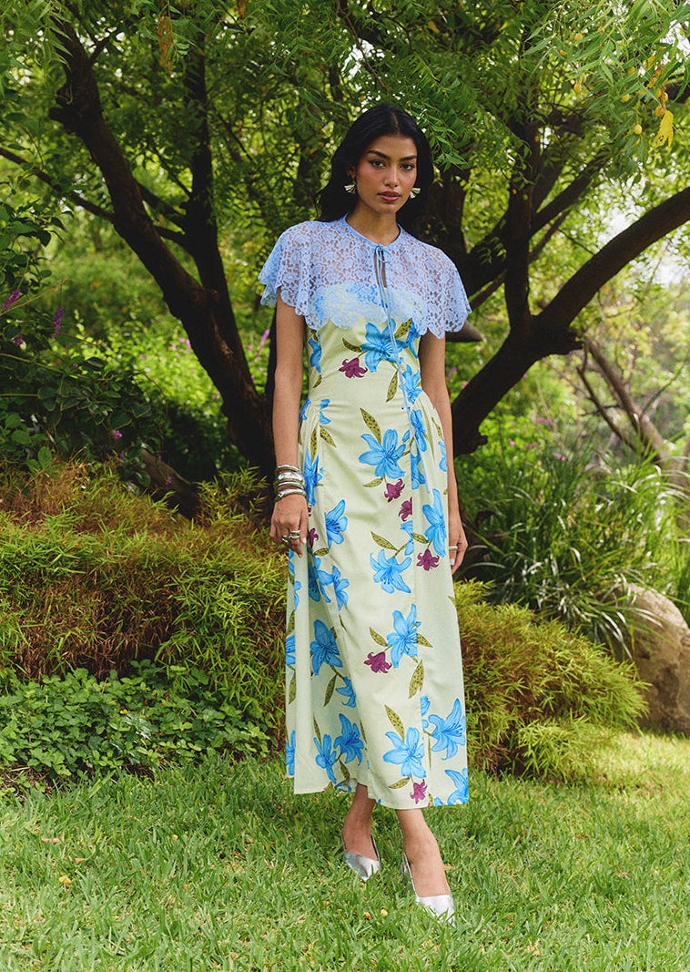 Blue Lily (With Cape) Dress
