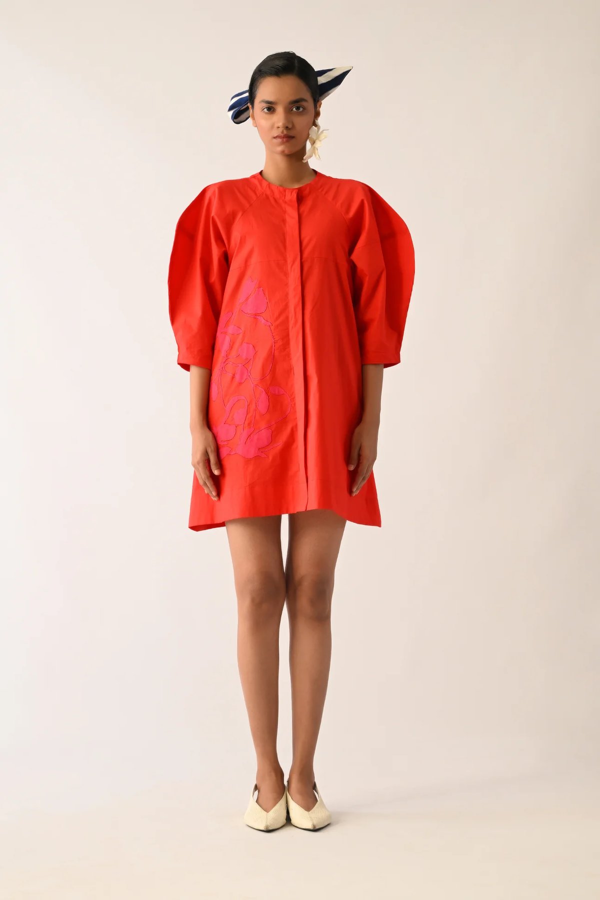 Mono Crimson Applique Dress