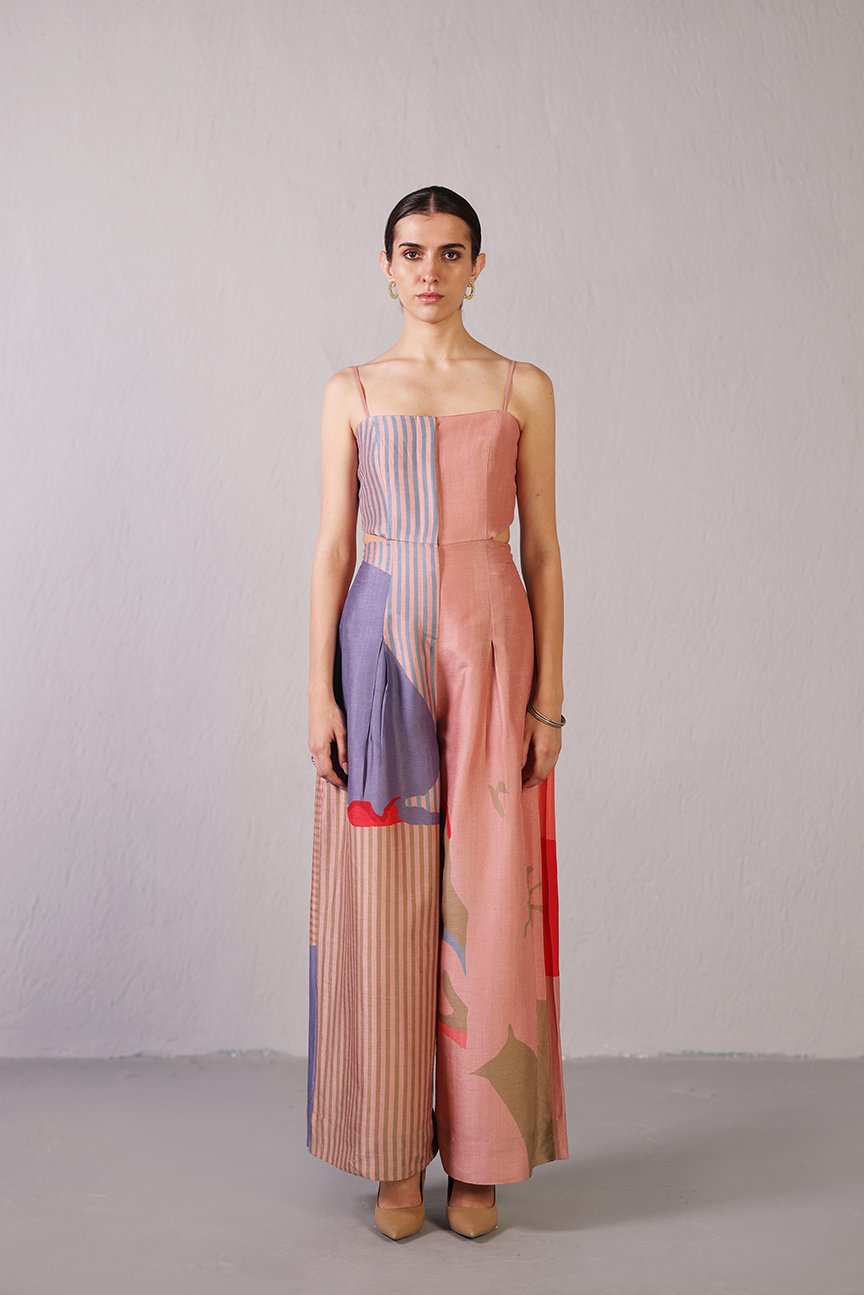 Floro Peach Pink Jumpsuit