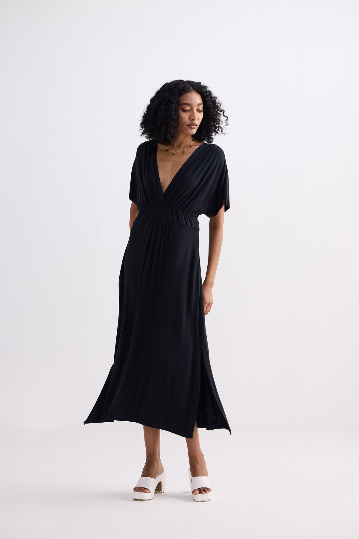 Flowy A-Line Maxi Dress With Side Slits