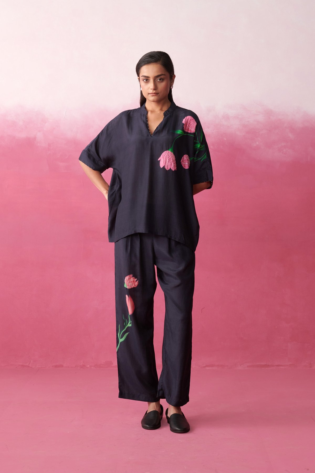 Isla Blush Noir Easy Fit Top