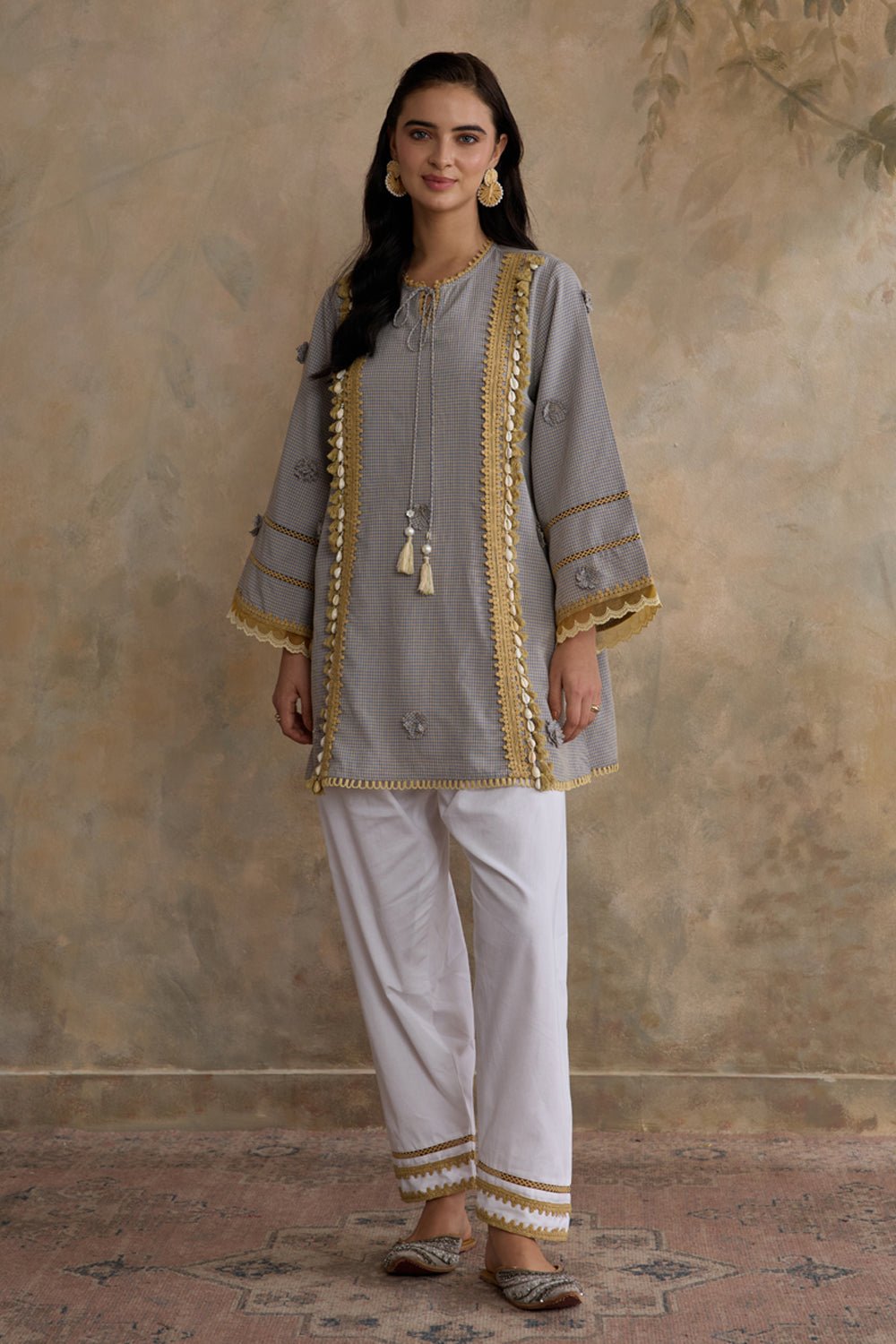 Azure Trim Blue Kurta