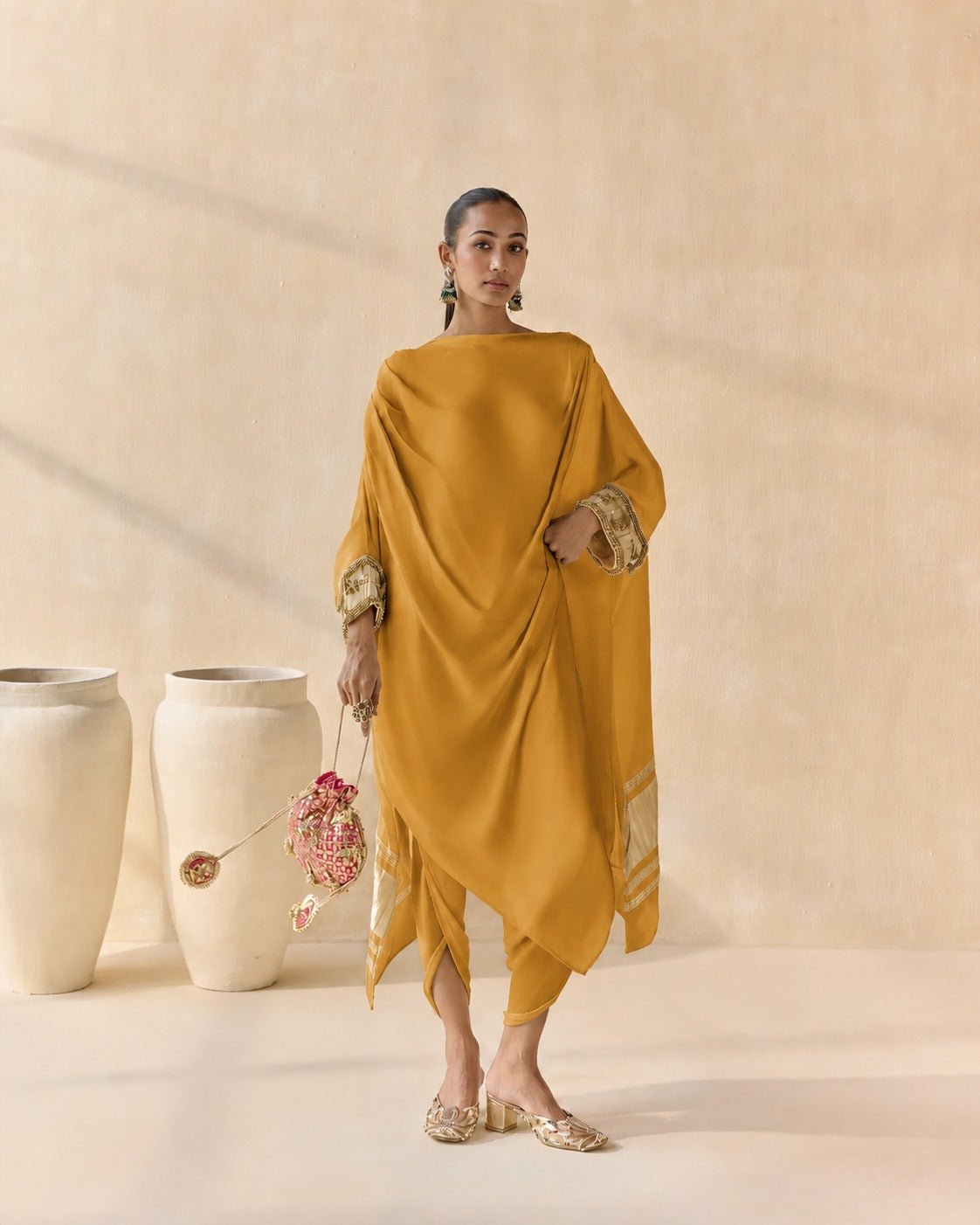 Noor Shwet Draped Set Co-ord Top