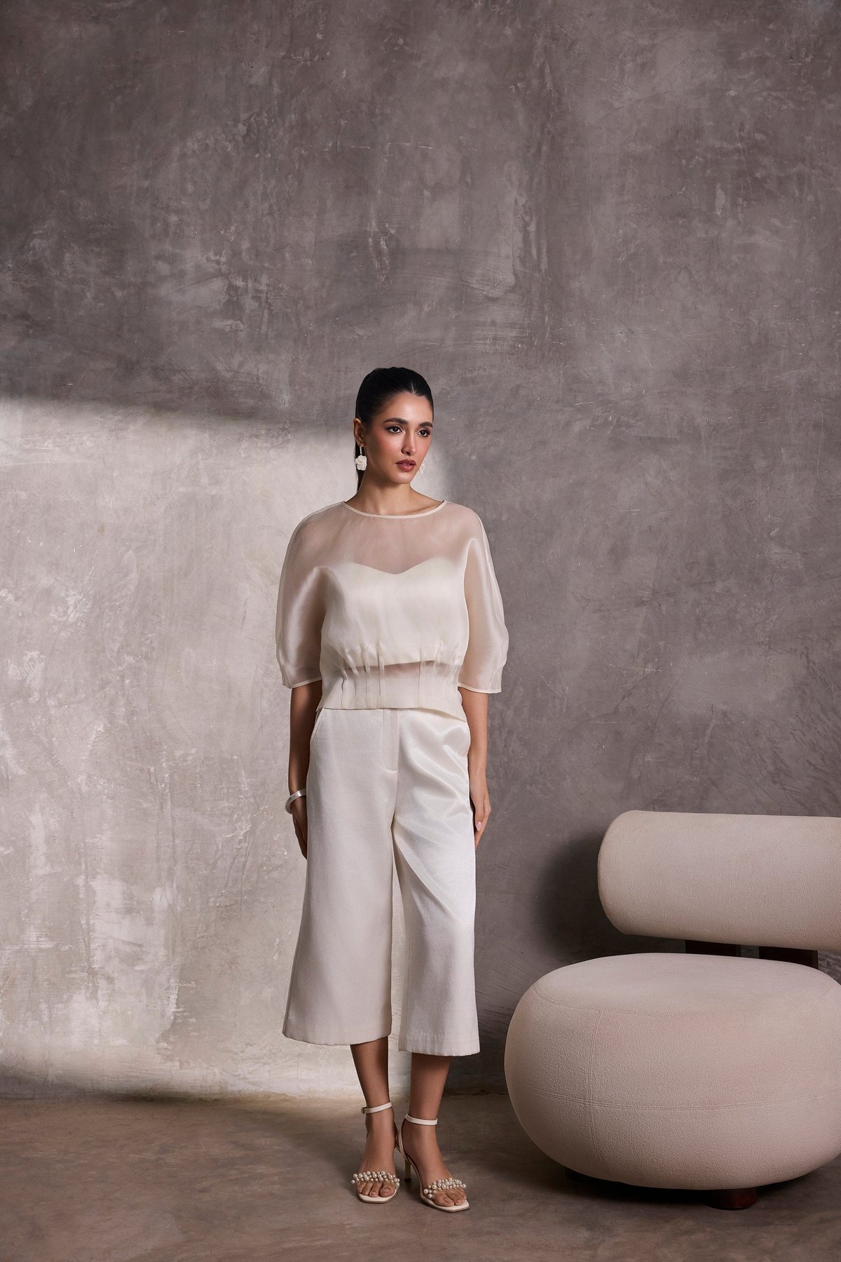Ivory Organza Top