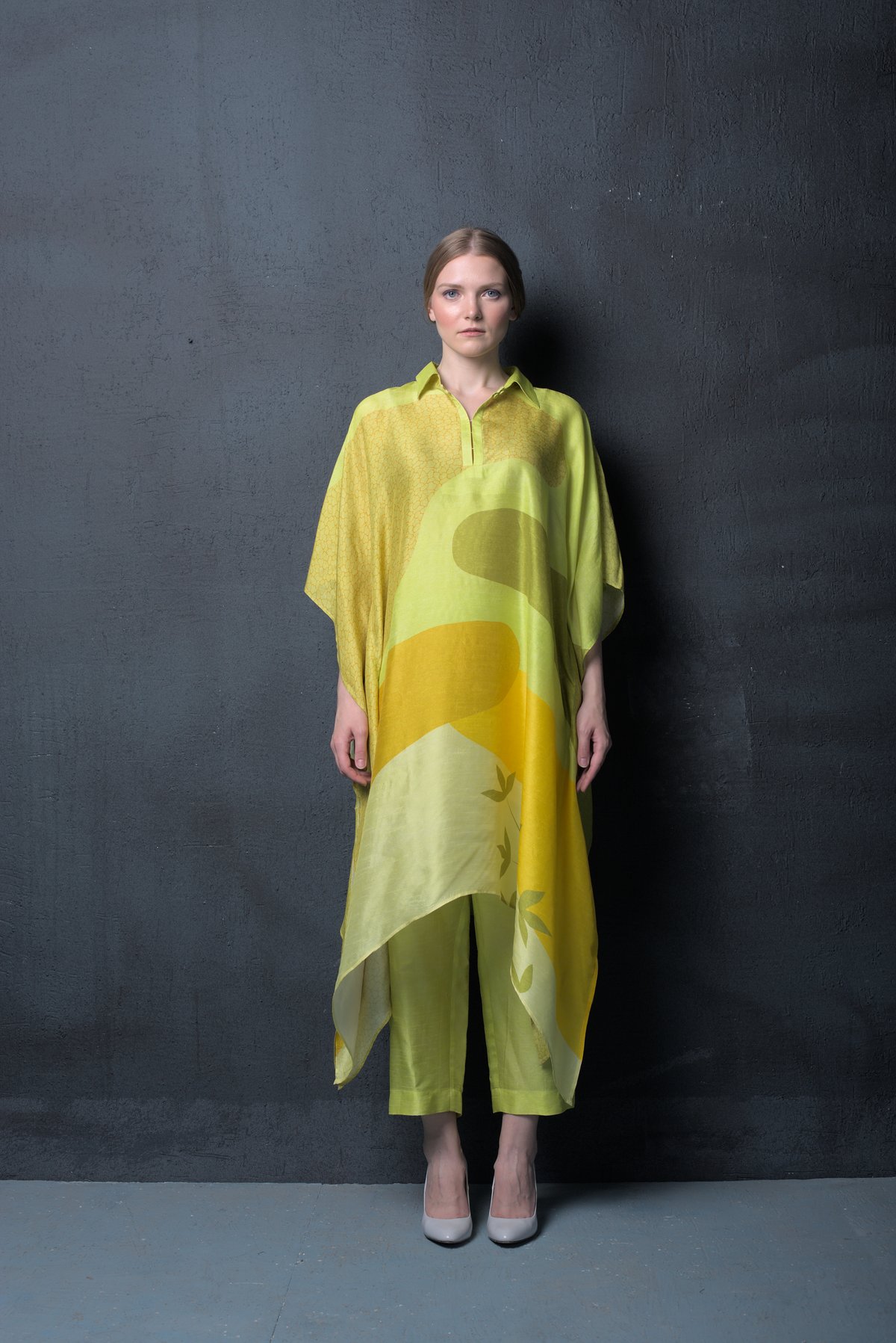 Lemon Yellow/Light Green Silk Kurta Set