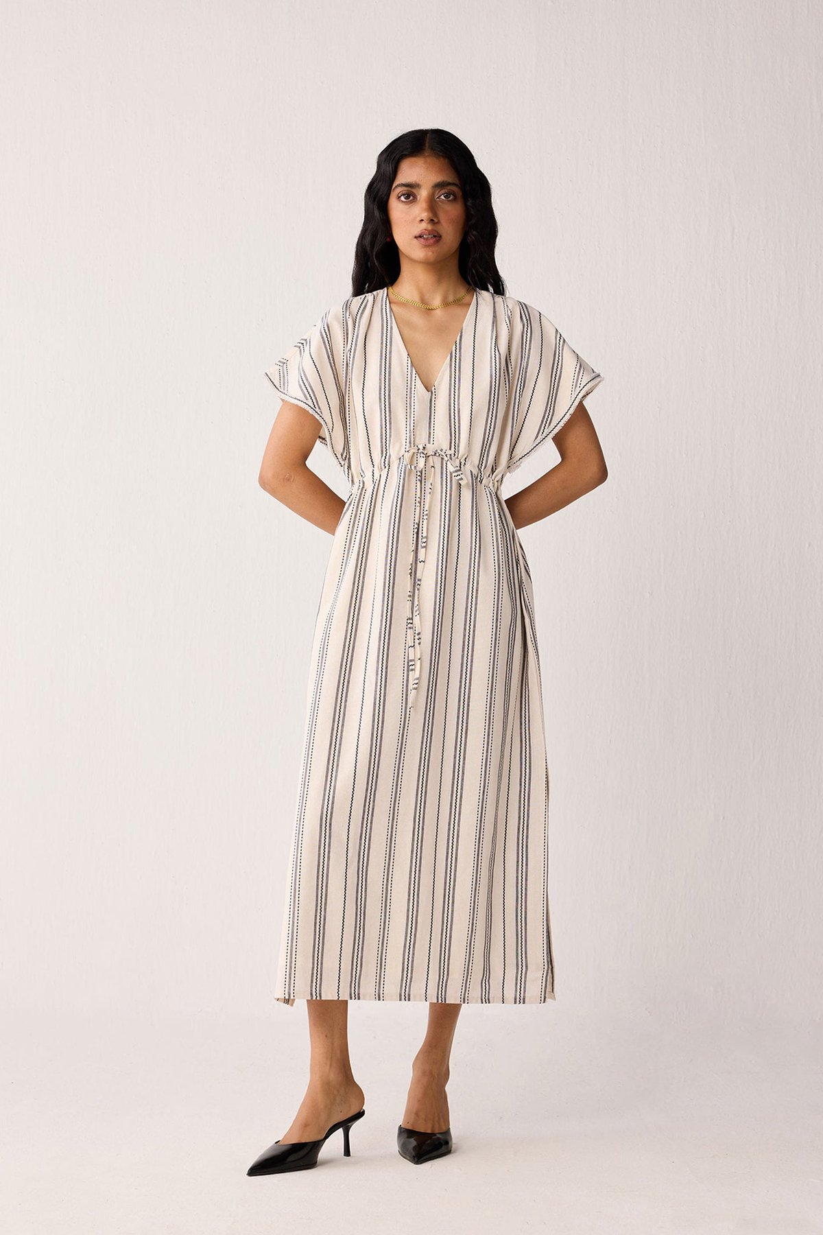 Maxi Gathered Dress with Side Slits