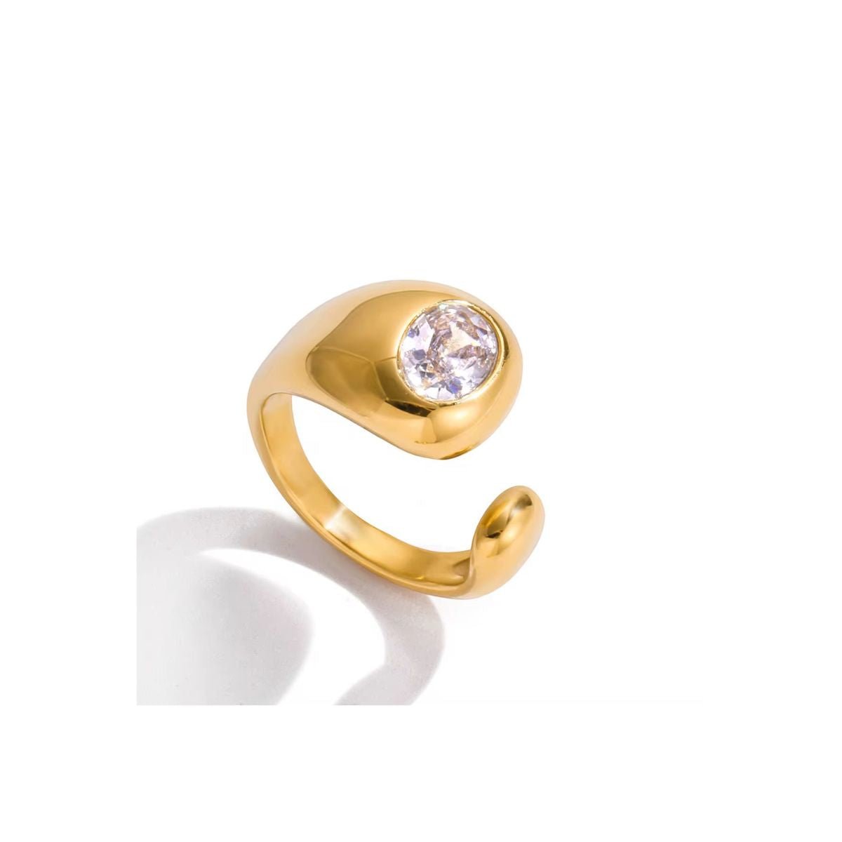 18K Gold Plated Modern Open Band adjustable Ring, Maison