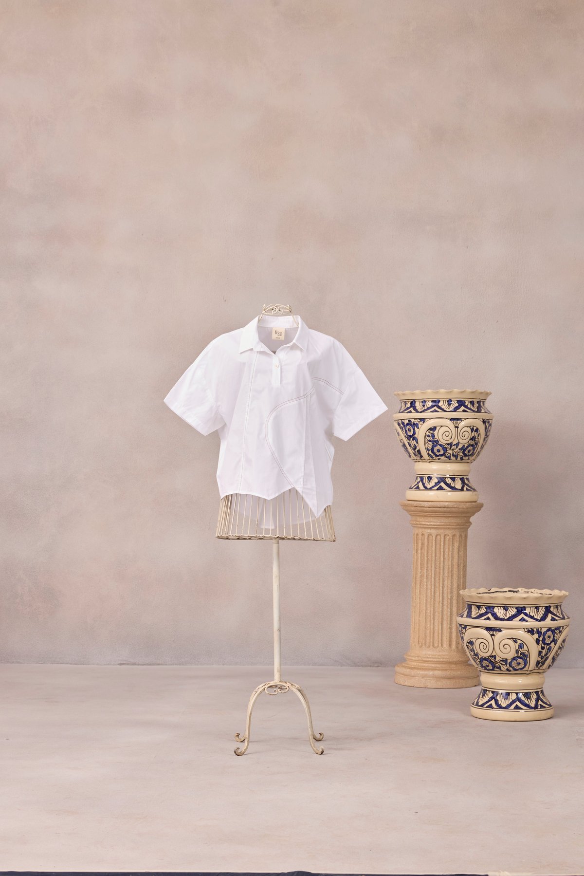 Bright White Cotton Poplin Cut-Out Detail Shirt