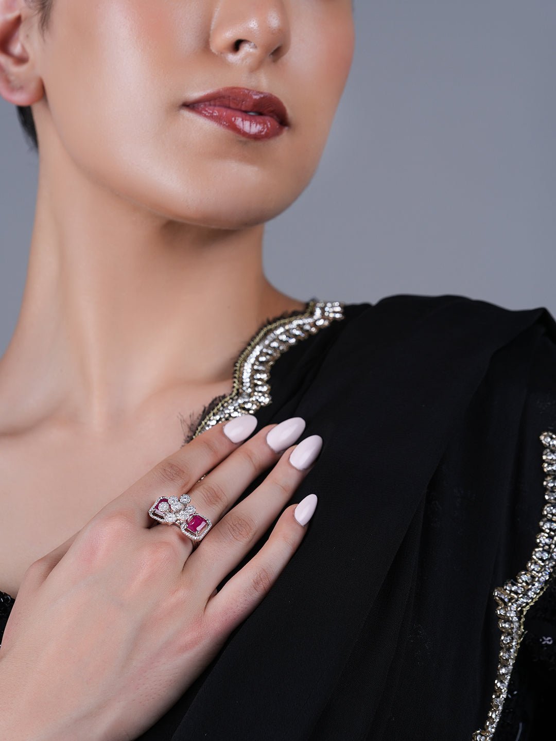 Small AD Ring Necklace Set