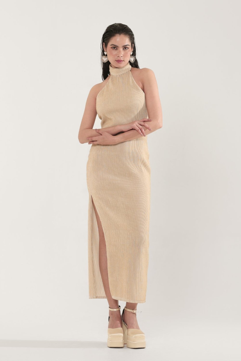 Madeleine Gold Midi Dress