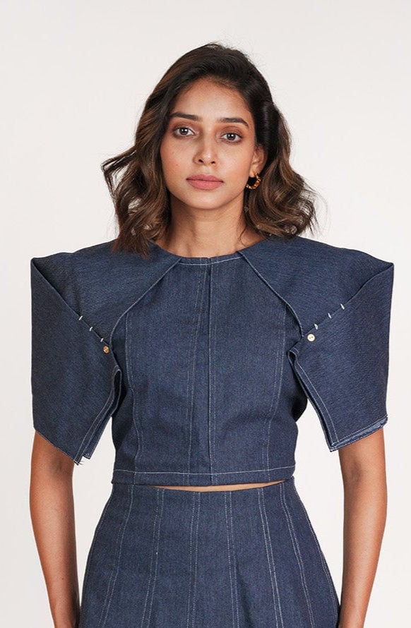Sculpted Denim Top