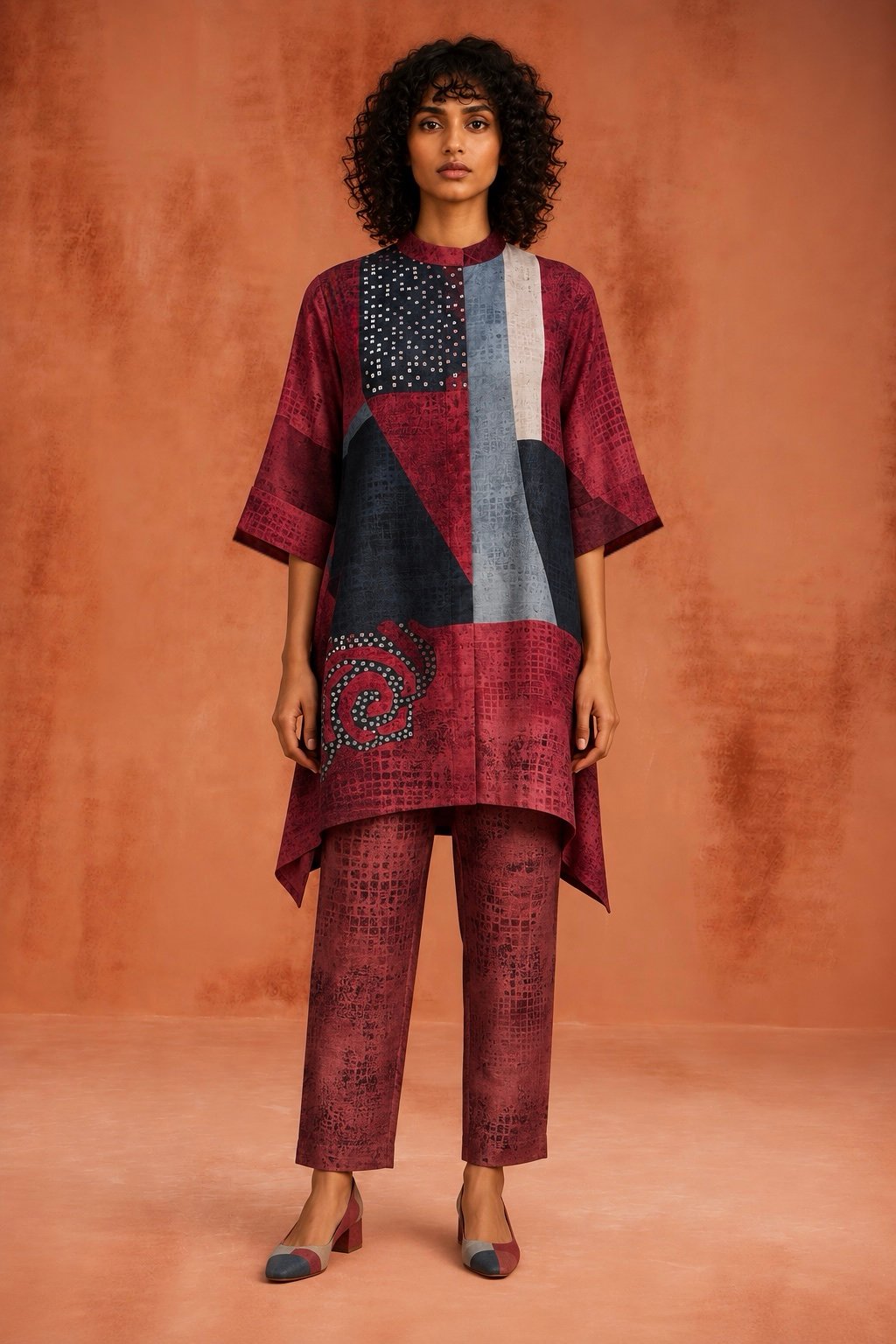 Kaleido Asymmetric Kurta Set