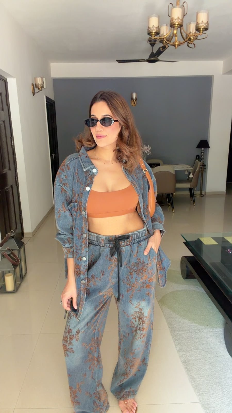 Brown Denim Co-ord Set