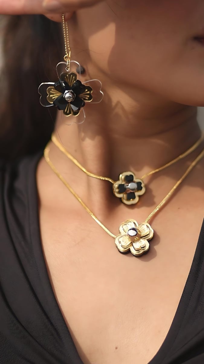 Noir Necklace Choker Pendants (Set Of 2)
