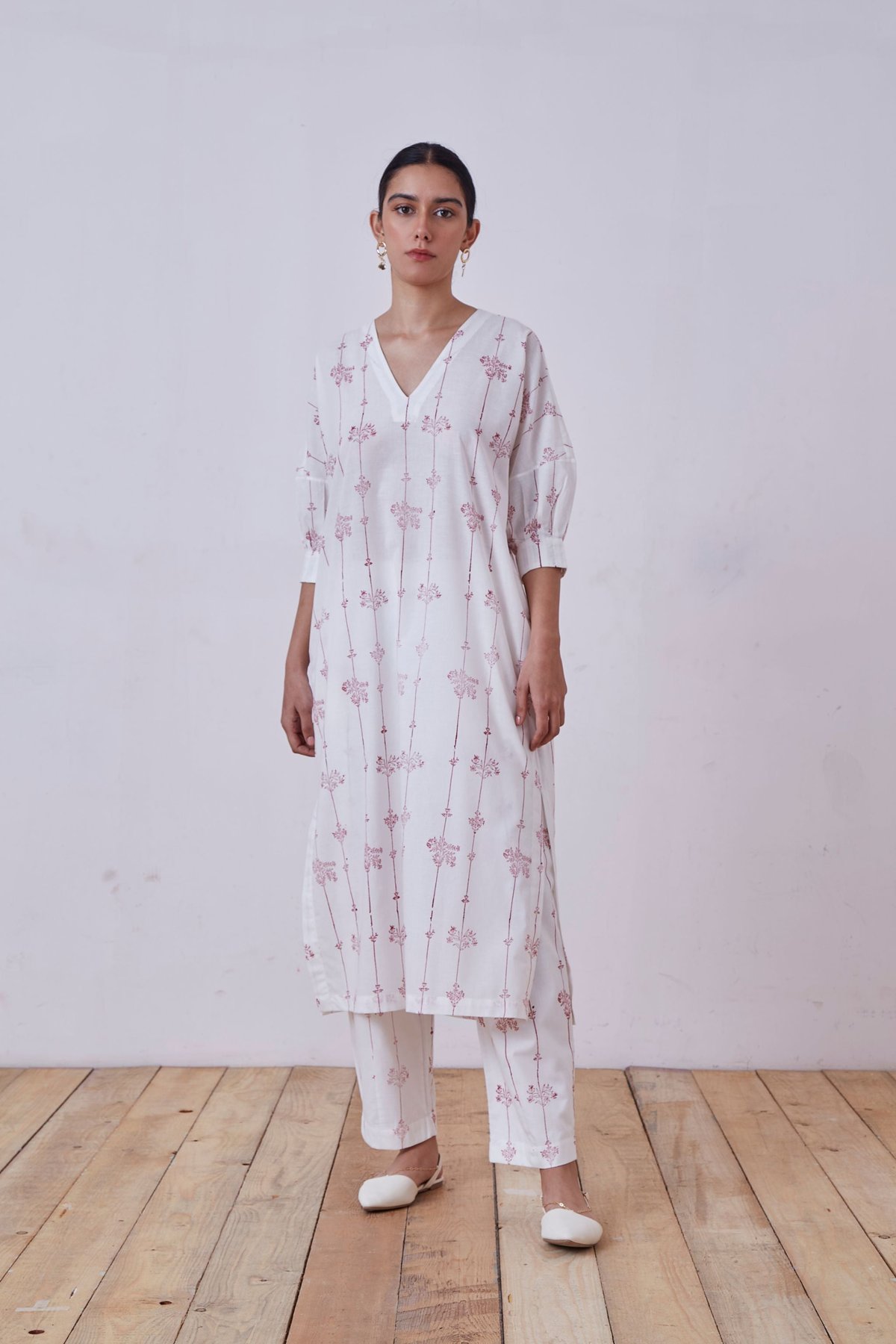 Ratan Red Hand Printed Tunic