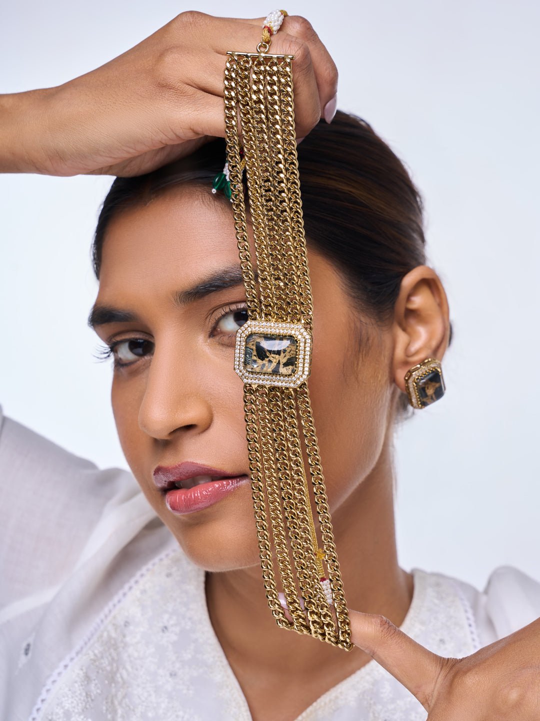 Firestone Chain Necklace Set