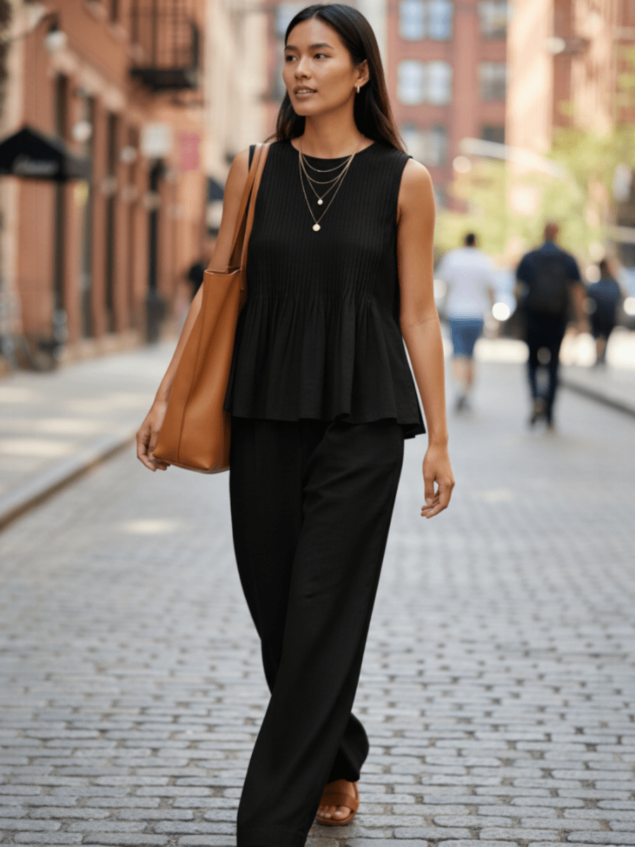 Hailey Pin Tux Top & Pant Set