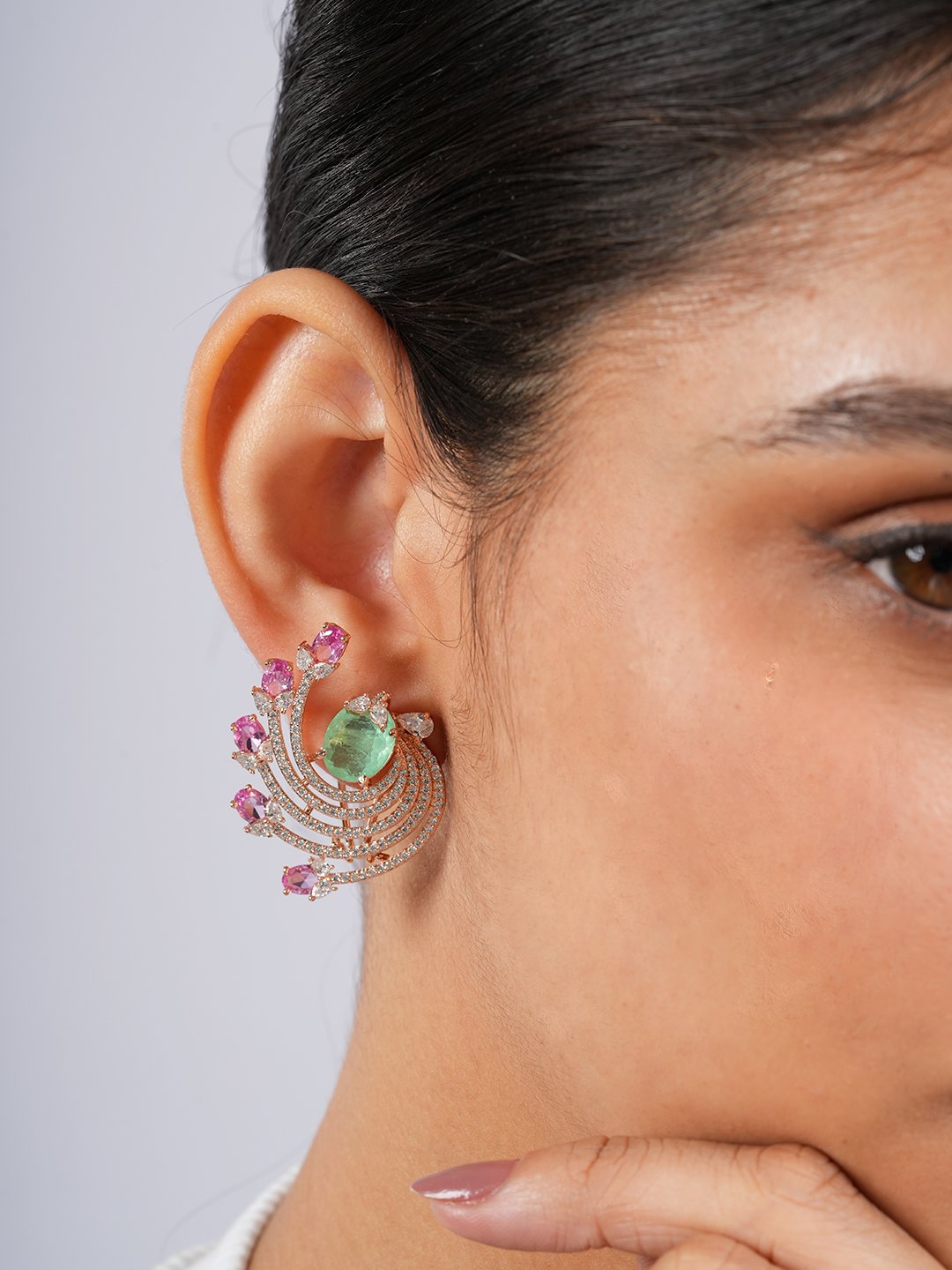Mint Pink Paradise Stud Earrings