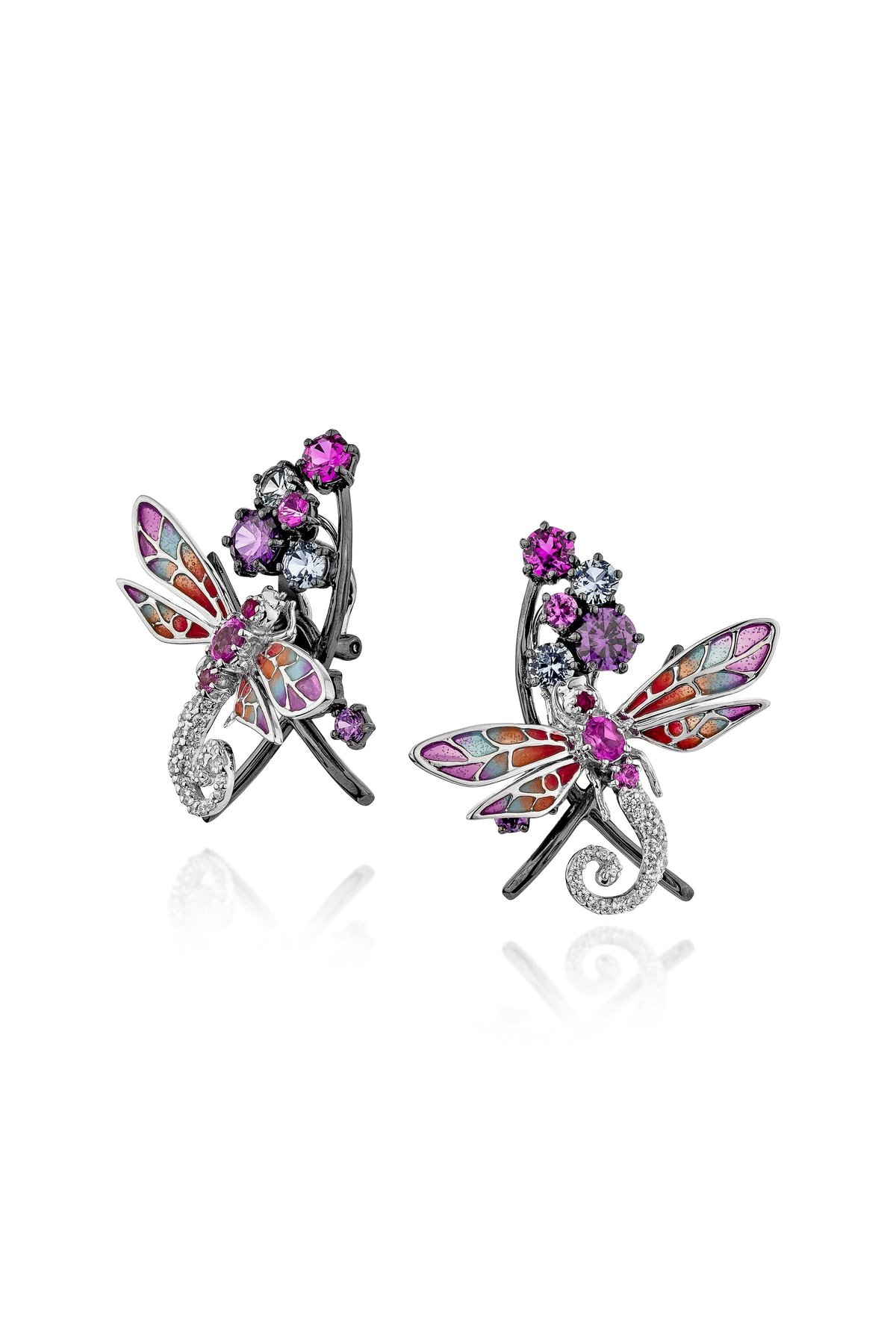 Pink Gossamer Wing Stud Earrings