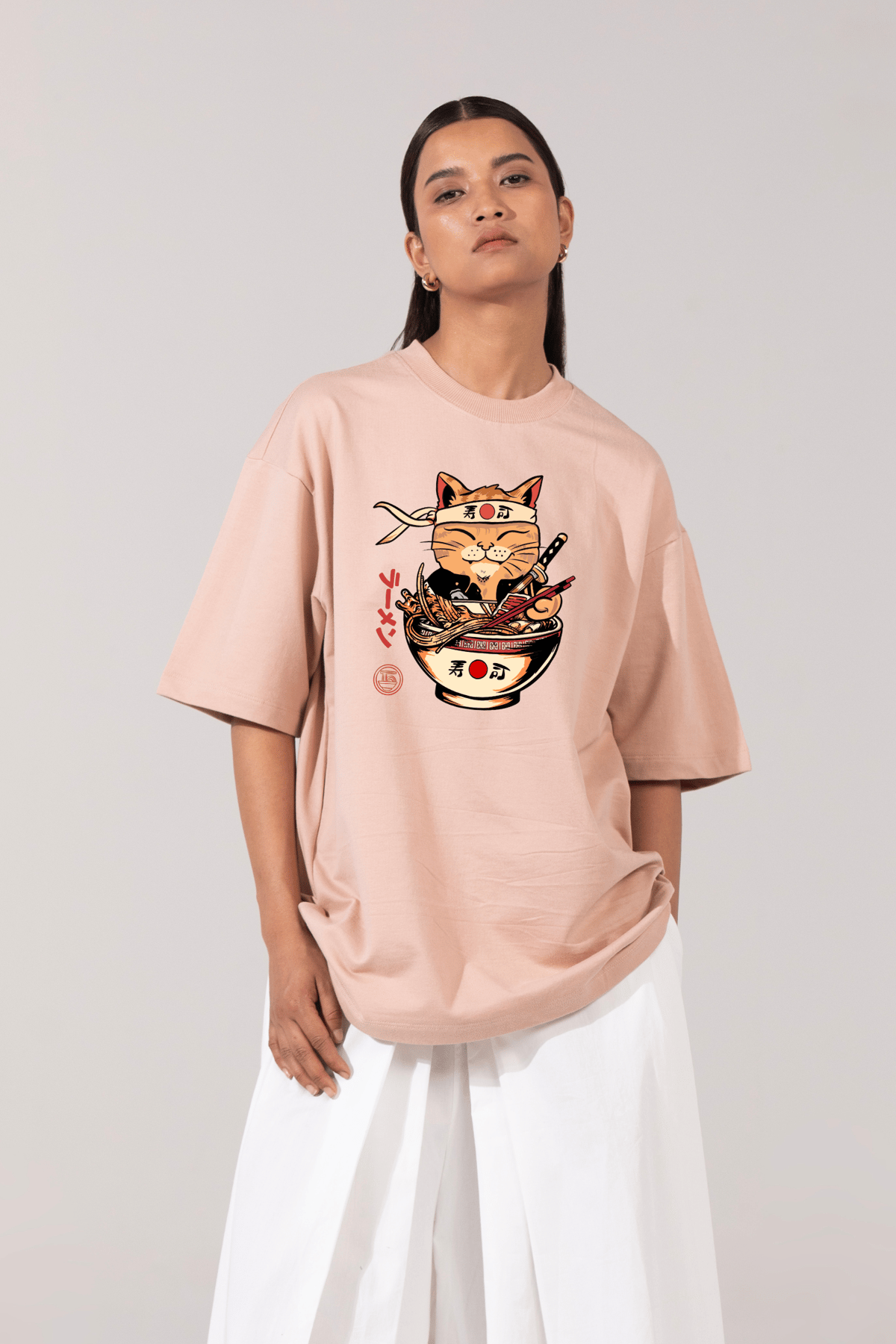 Cat Ramen Oversized T-Shirt