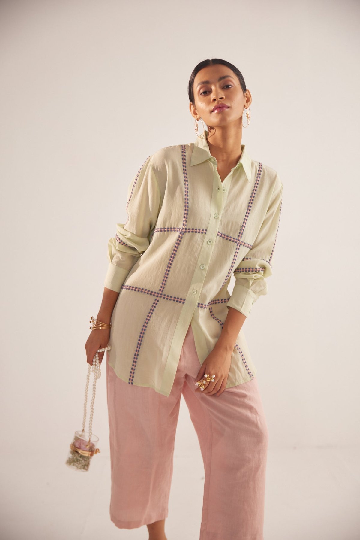 Peach Pleated Trousers