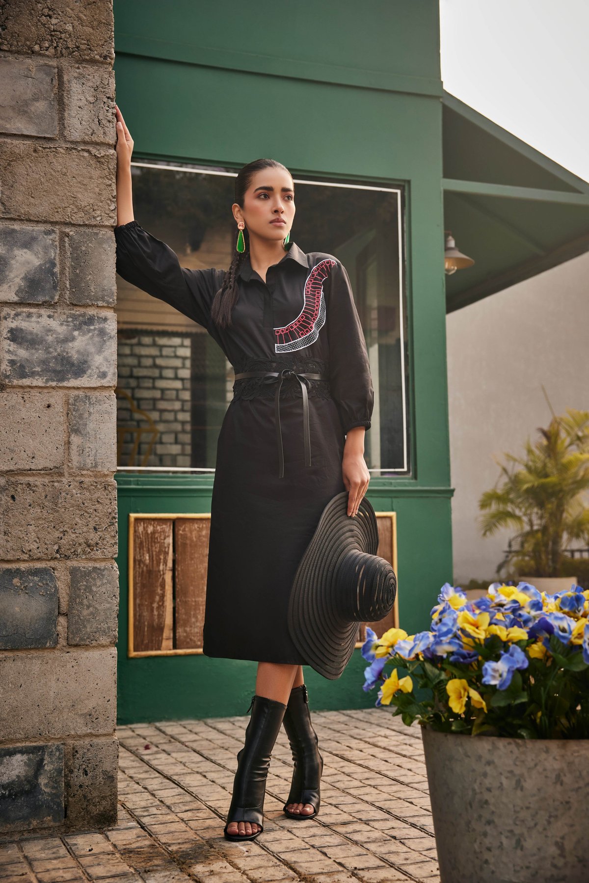 The Noir Spiral Black Dress