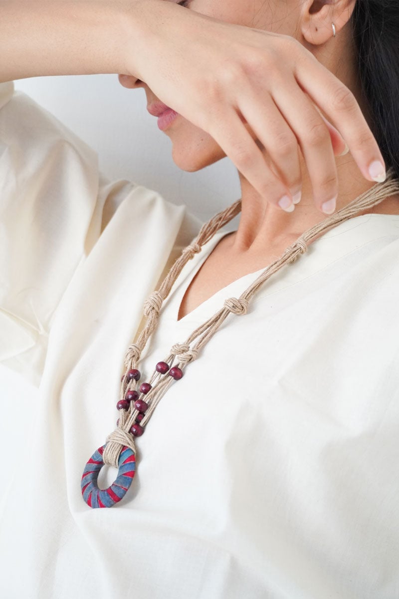 Pendant Necklace - Earthy Red