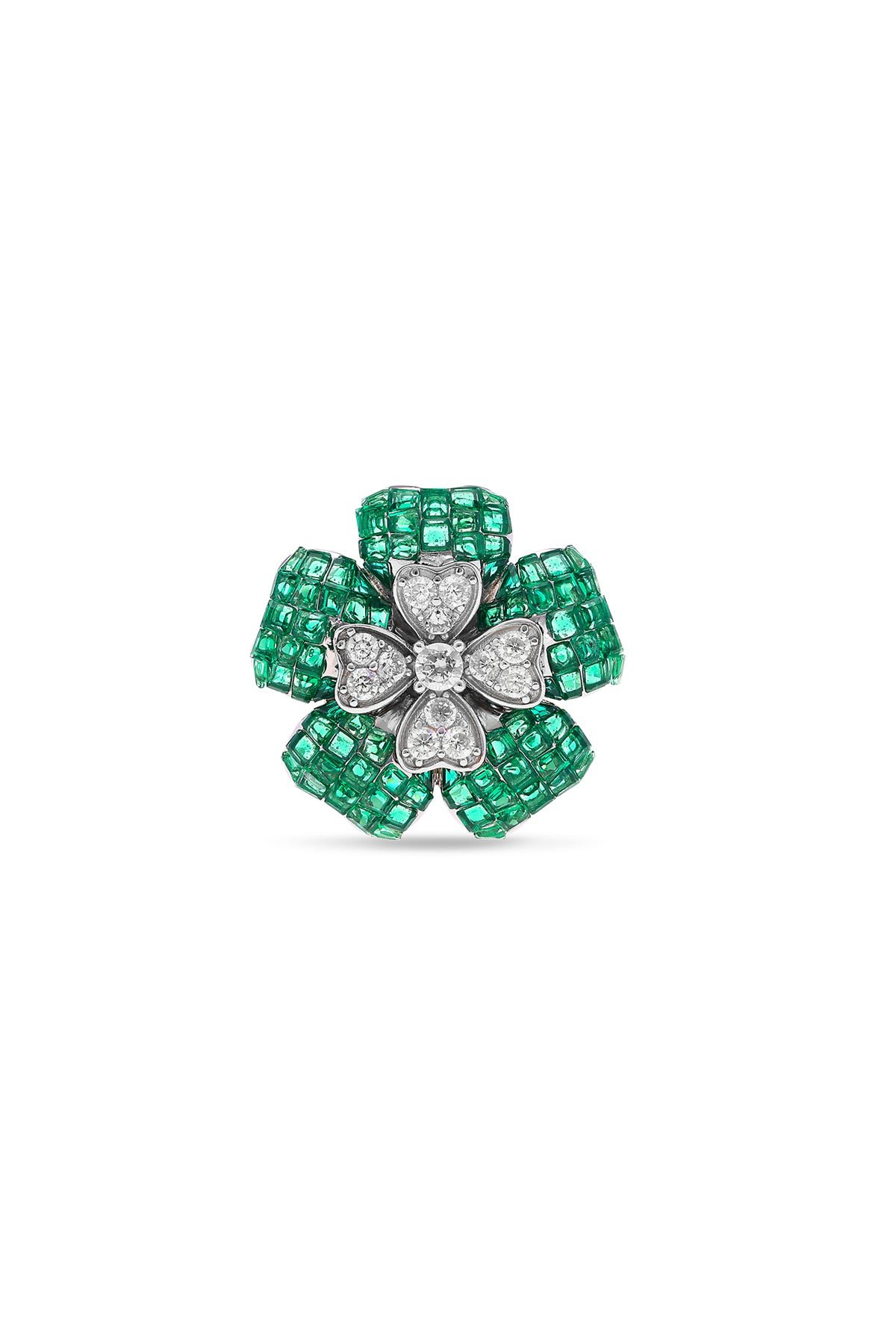 Emerald Green Blooming Euphoria Cocktail Ring