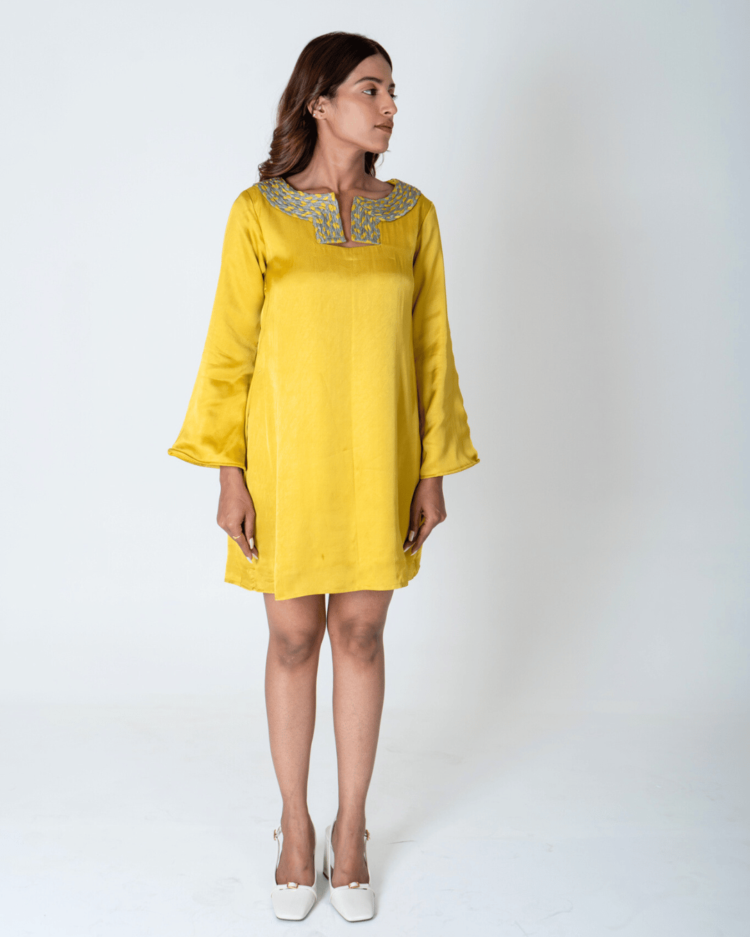 Braided Collar Short Dress