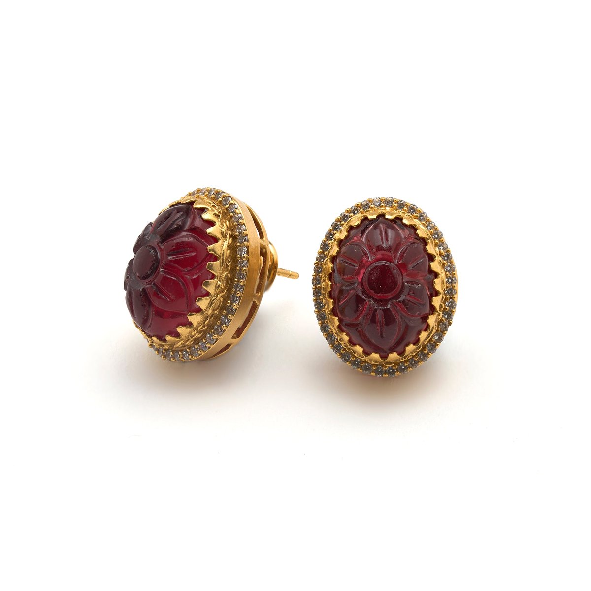 Tribe Amrapali Gulmohar Crimson Studs