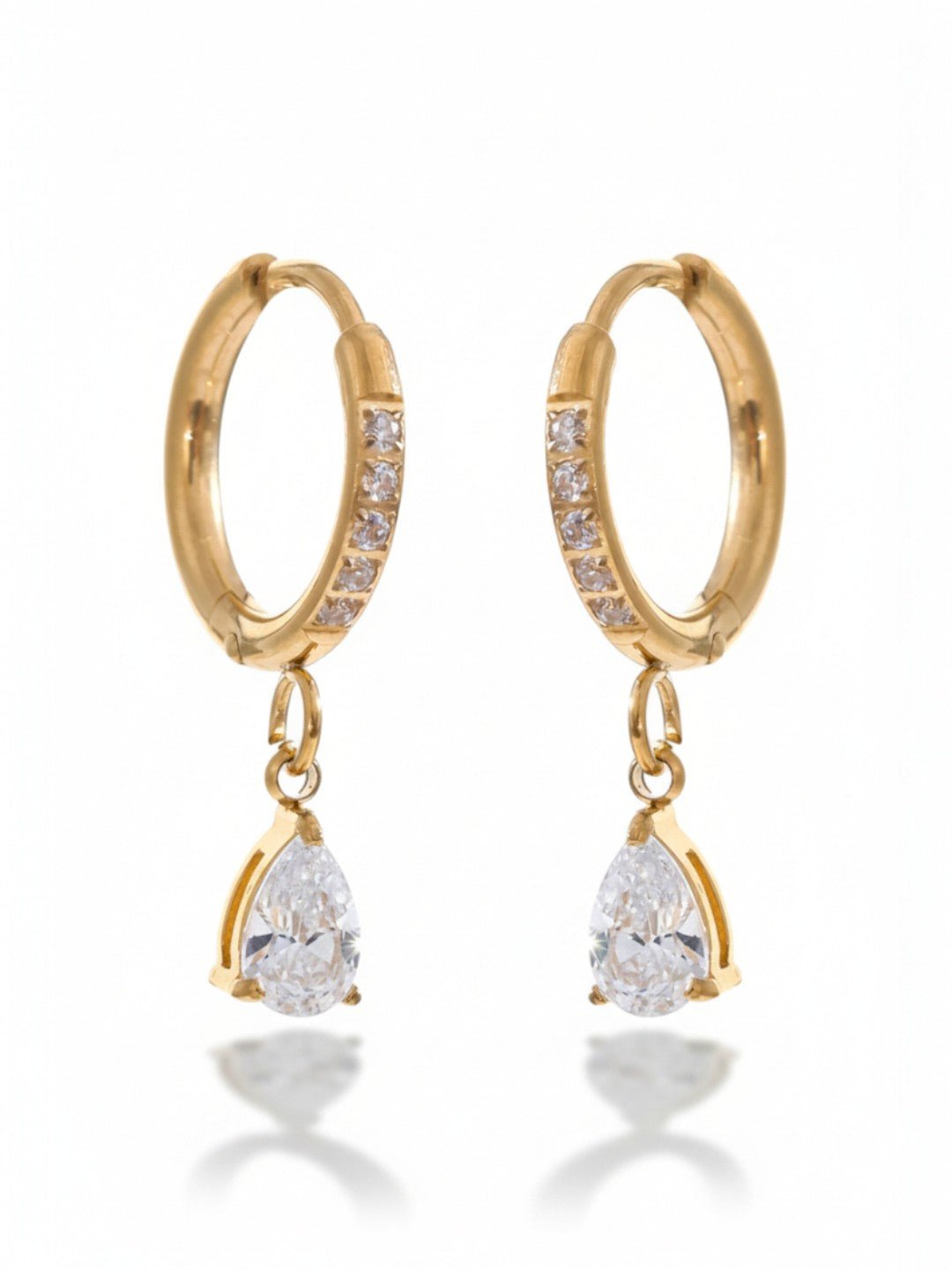 Love Hoop Earrings (Four Stone)