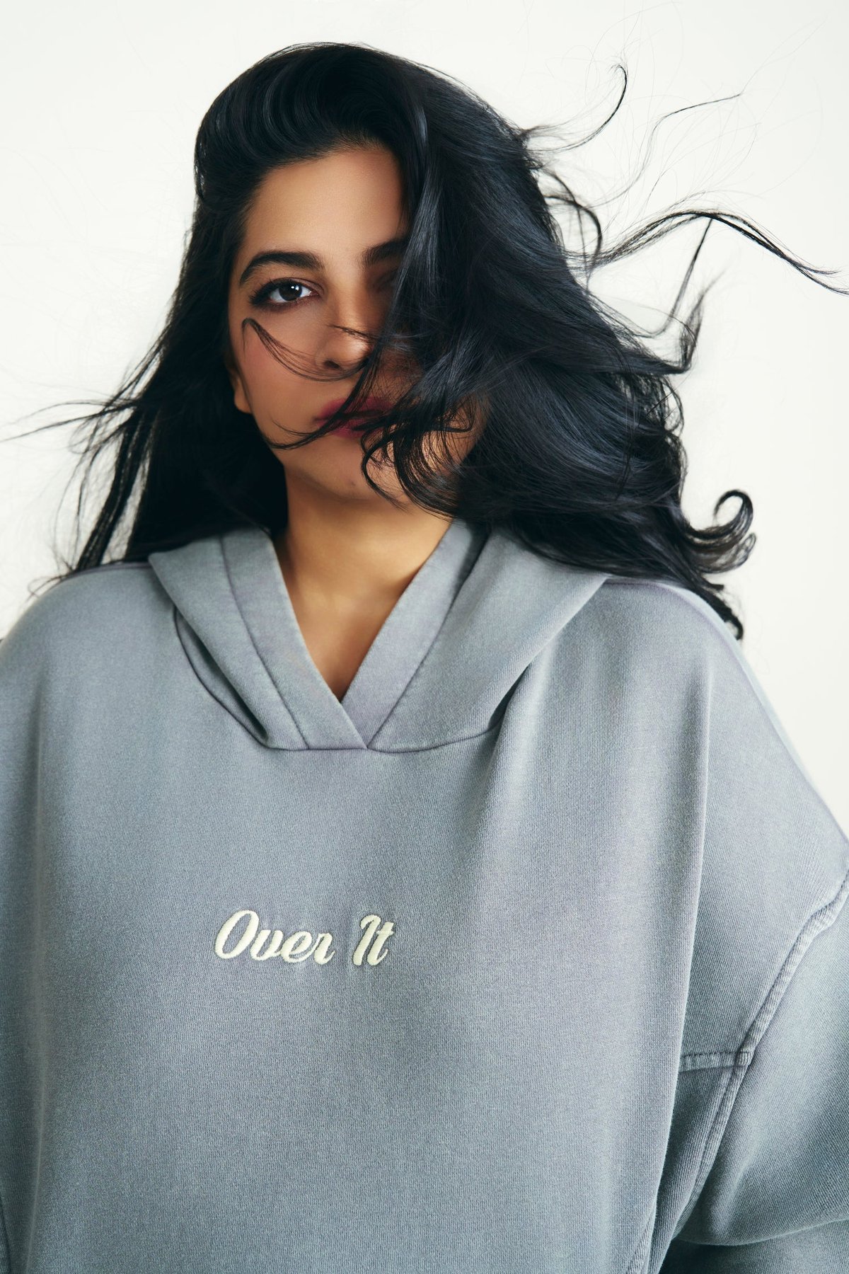 Grey Washed Oversized Pullover Hoodie