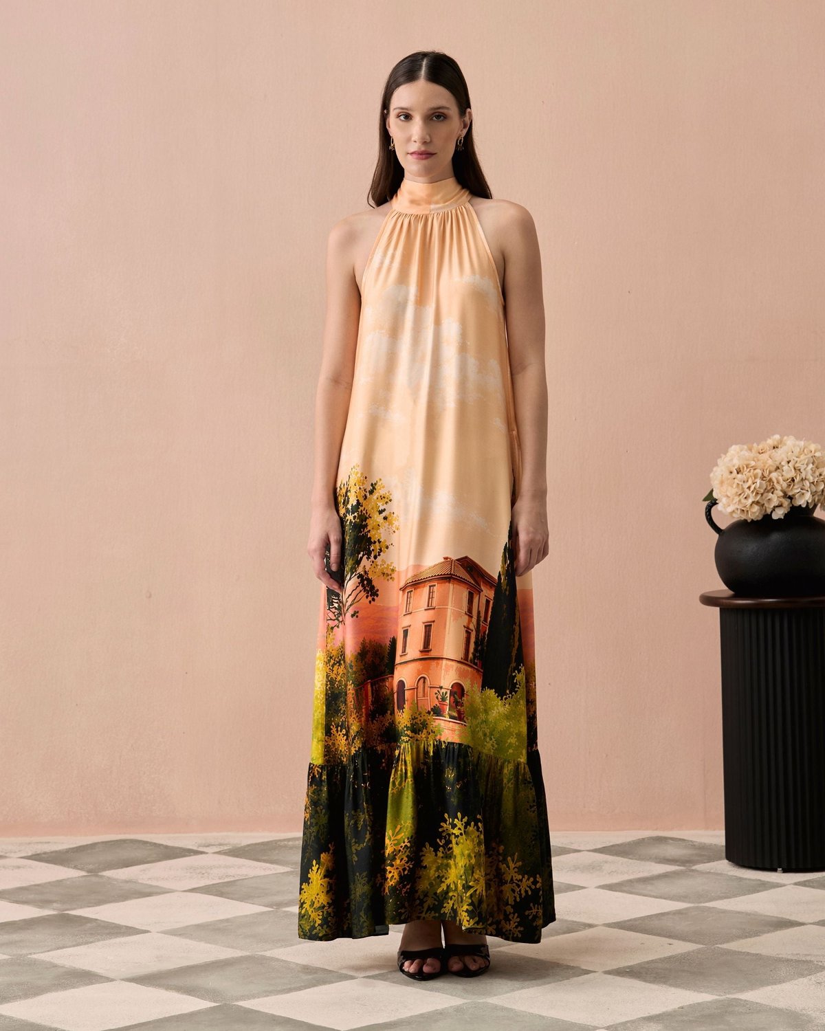 Peach Toscana Maxi Dress