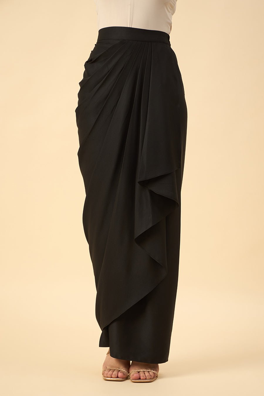 Elyna Noir Draped Skirt