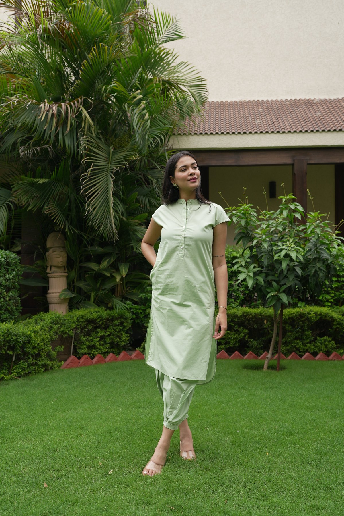 Mint Green Cotton Kurta and Salwar Set