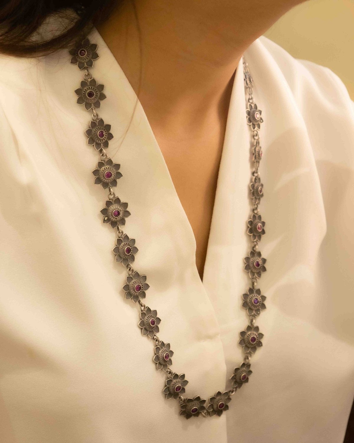 Adya Intricate Flower Versatile Necklace