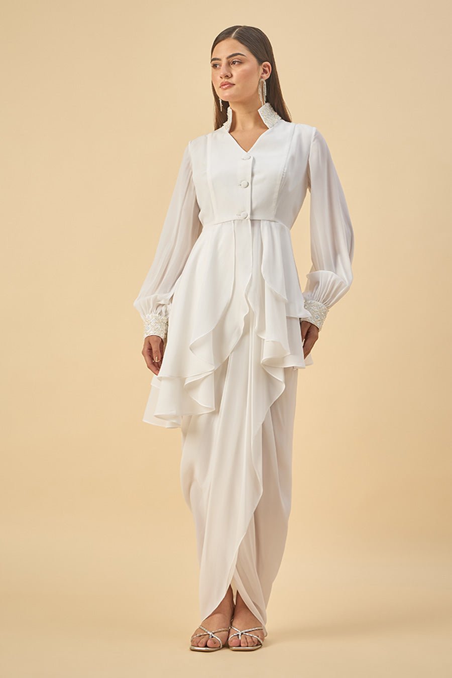 Crystal Embroidered Peplum Co-ord Set