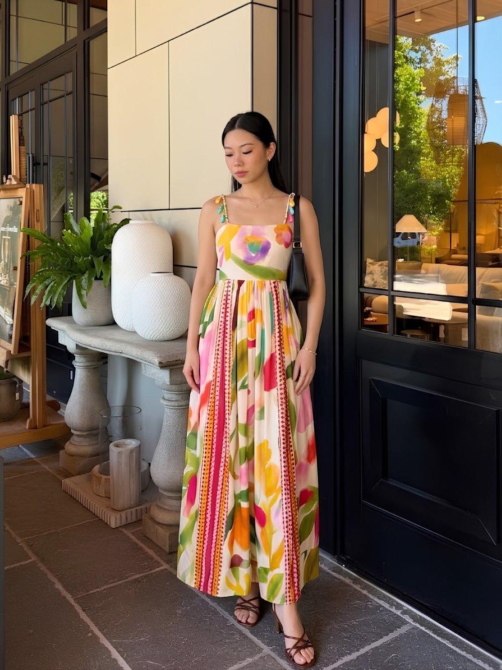 Spring Printed Maxi Dress