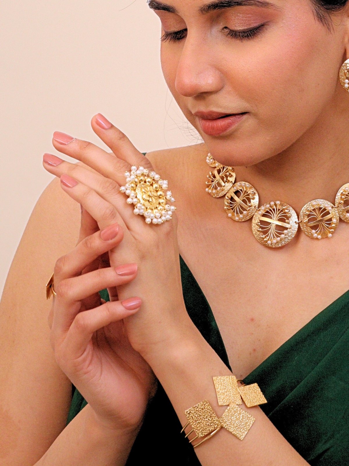 Virasa Ring for Women 18K Gold Plated