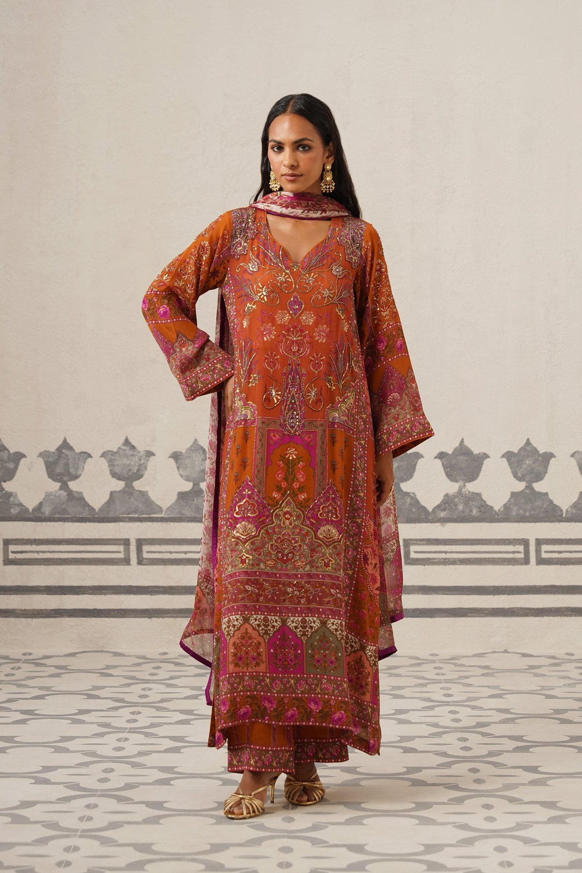 Miraaya Crepe Printed Embroidered Suit Set