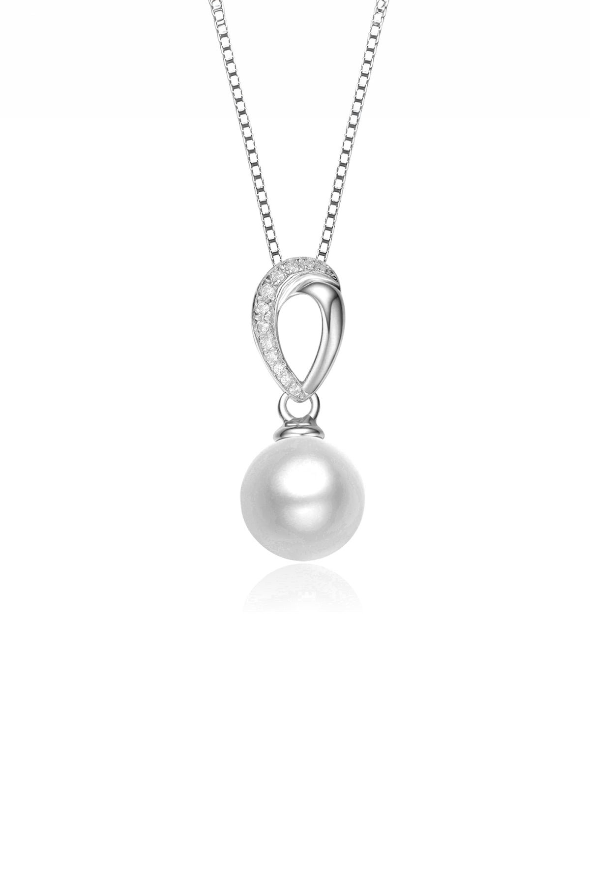 Sparkling Teardrop Pearl Pendant Necklace