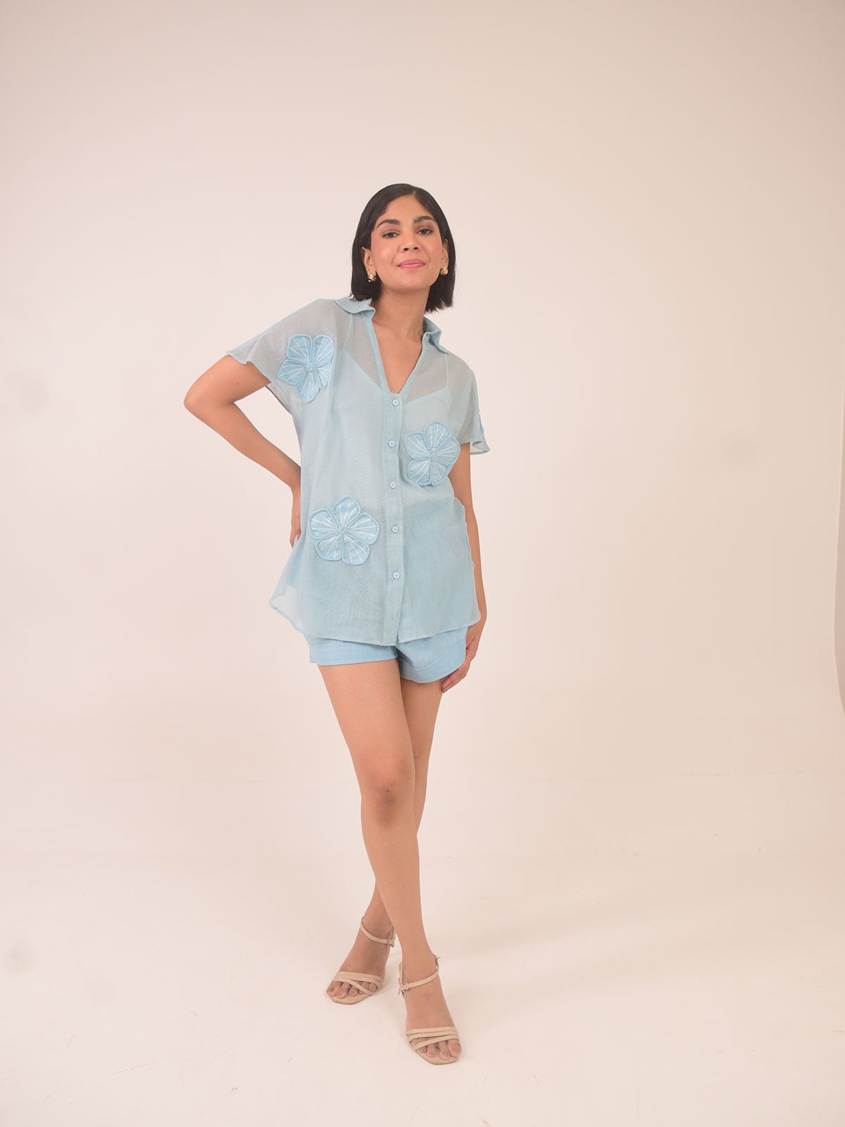Applique Cotton Net Set