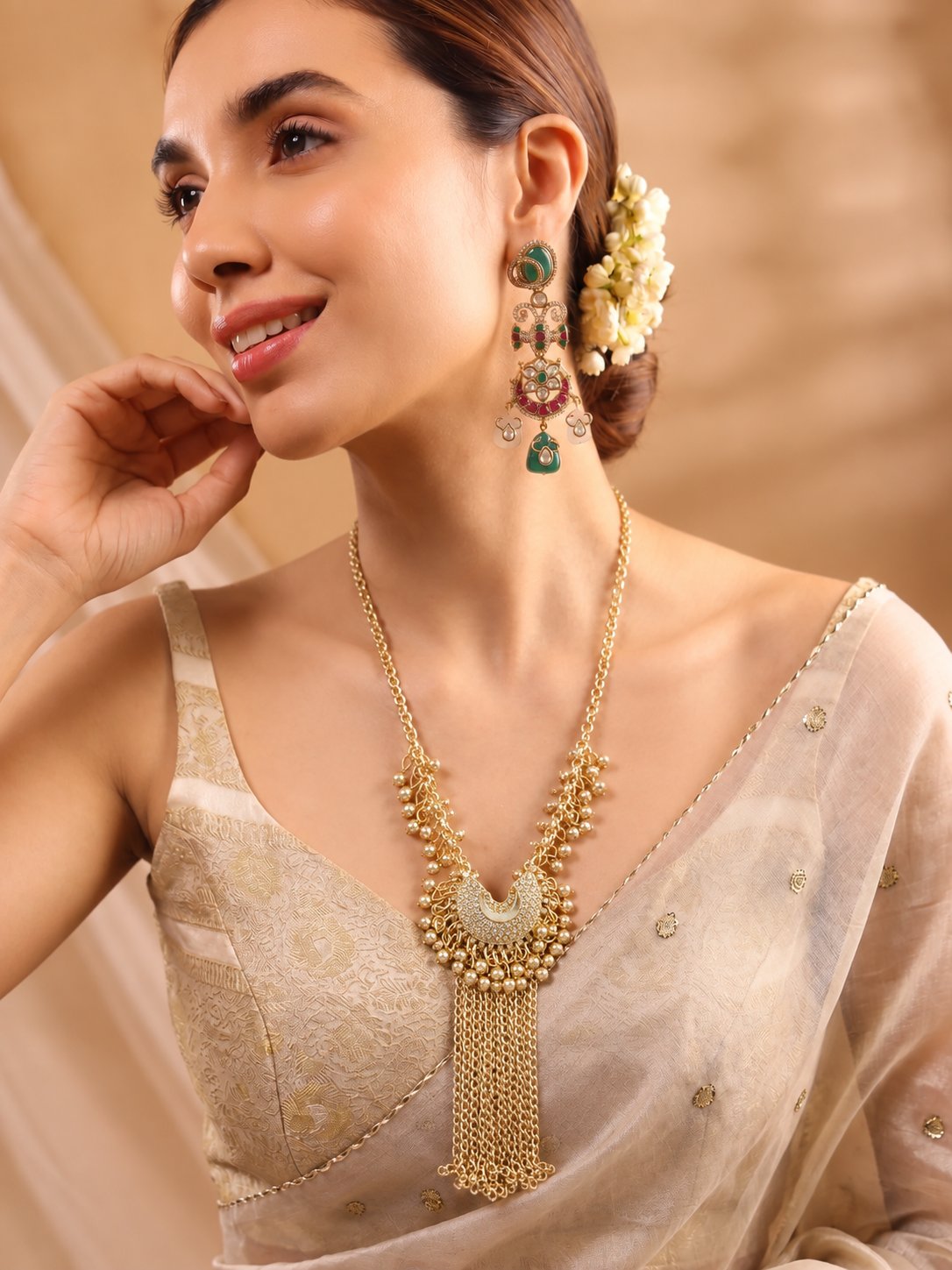 Crescent & Tassel Necklace