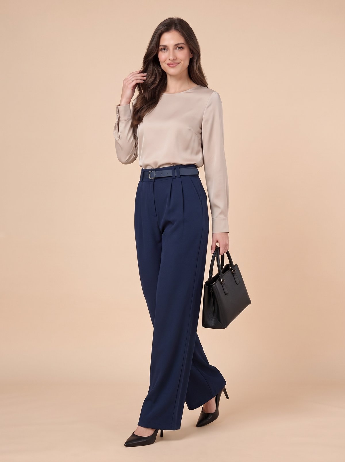 Belted Wide-Leg Trousers