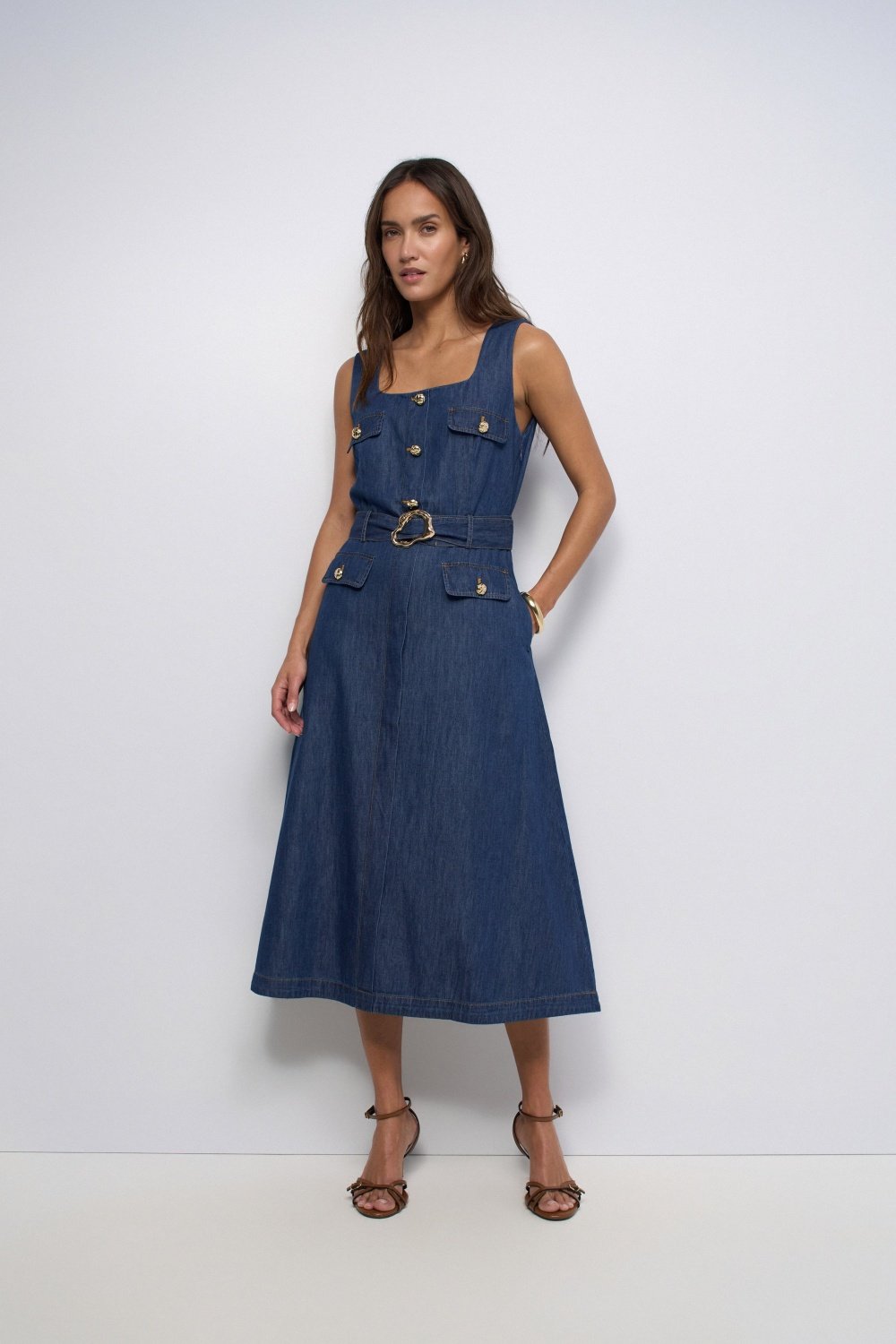 Sleeveless Denim Dress
