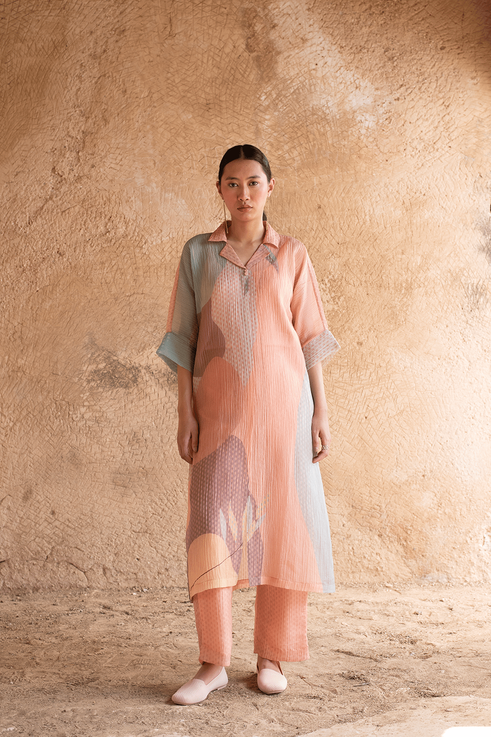Prism Circlet Pastel Pink Kurta Set