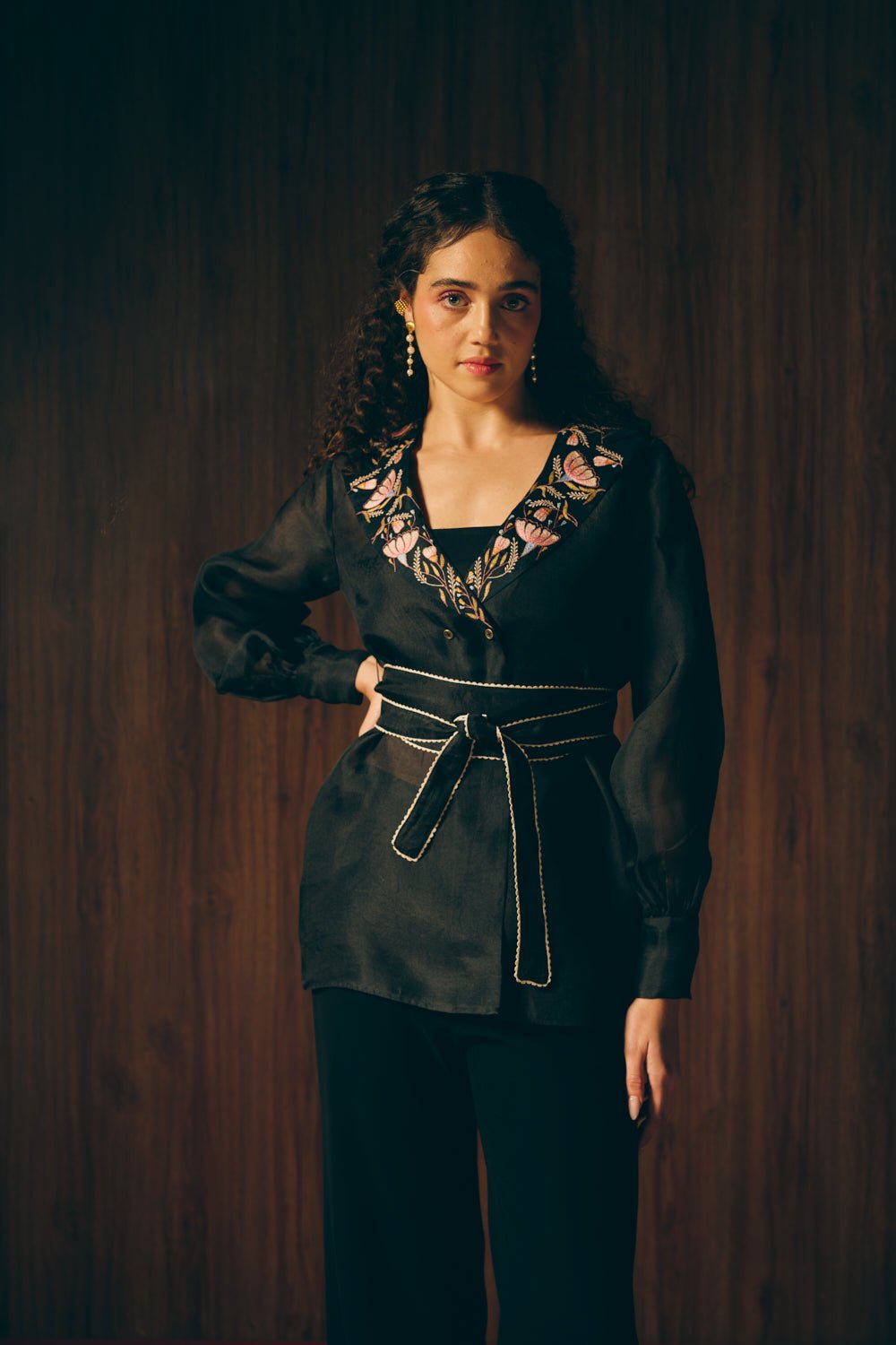 Midnight blossom blazer